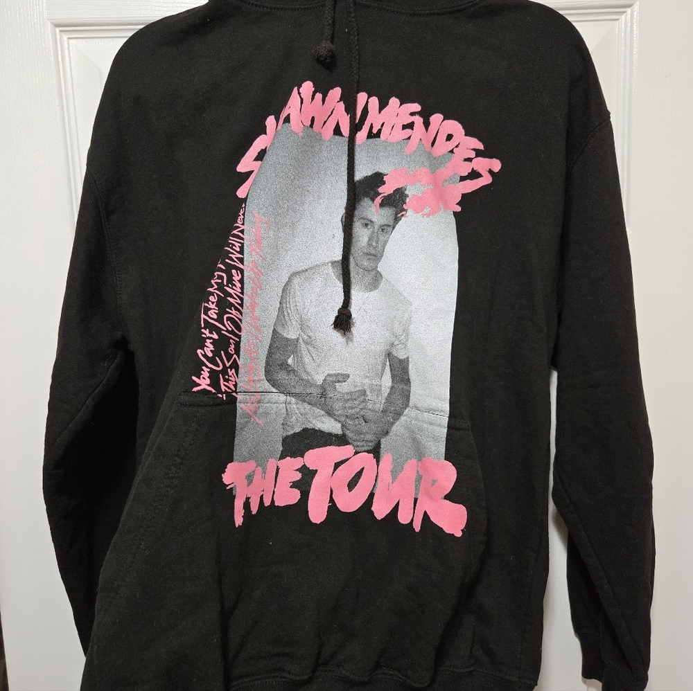Shawn Mendes Tour Vintage Hoodie with Pink Graphic Prints